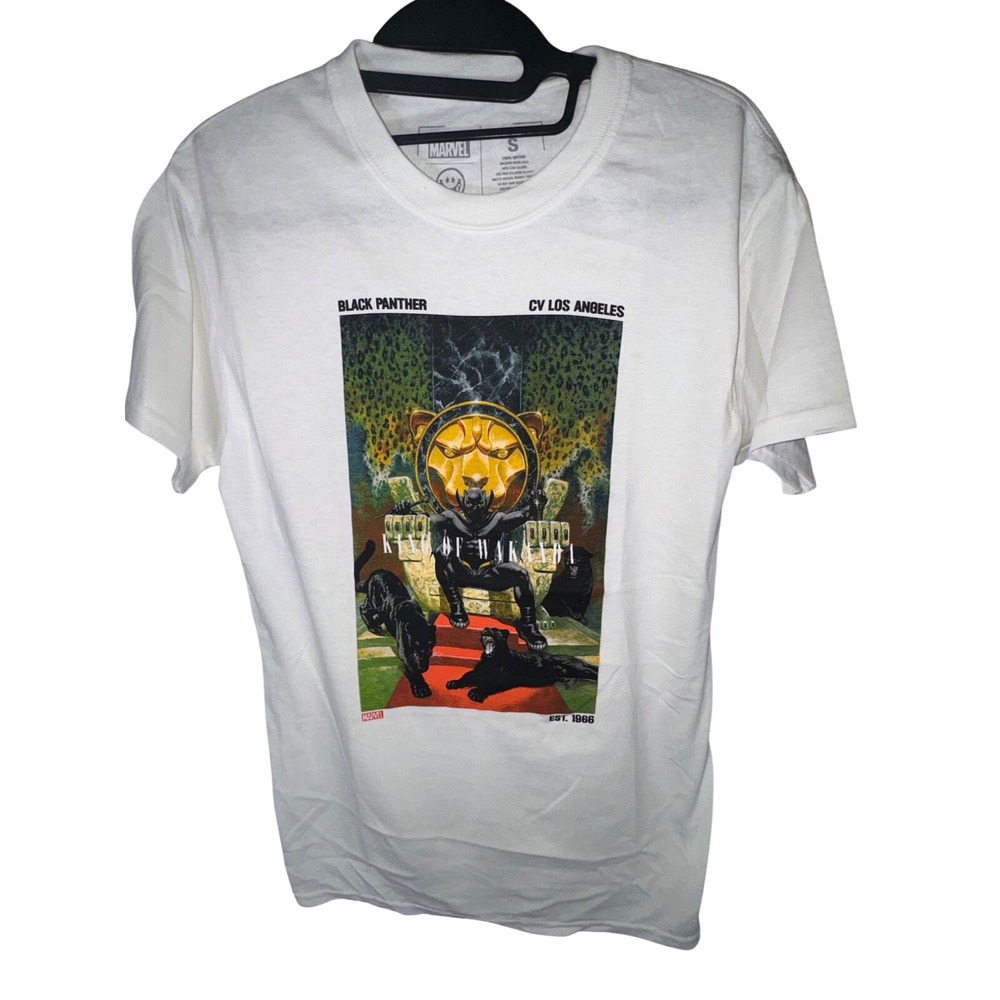 Marvel Black Panther‎ CV Los Angeles Graphic T Shirt Mens Size Small White NEW